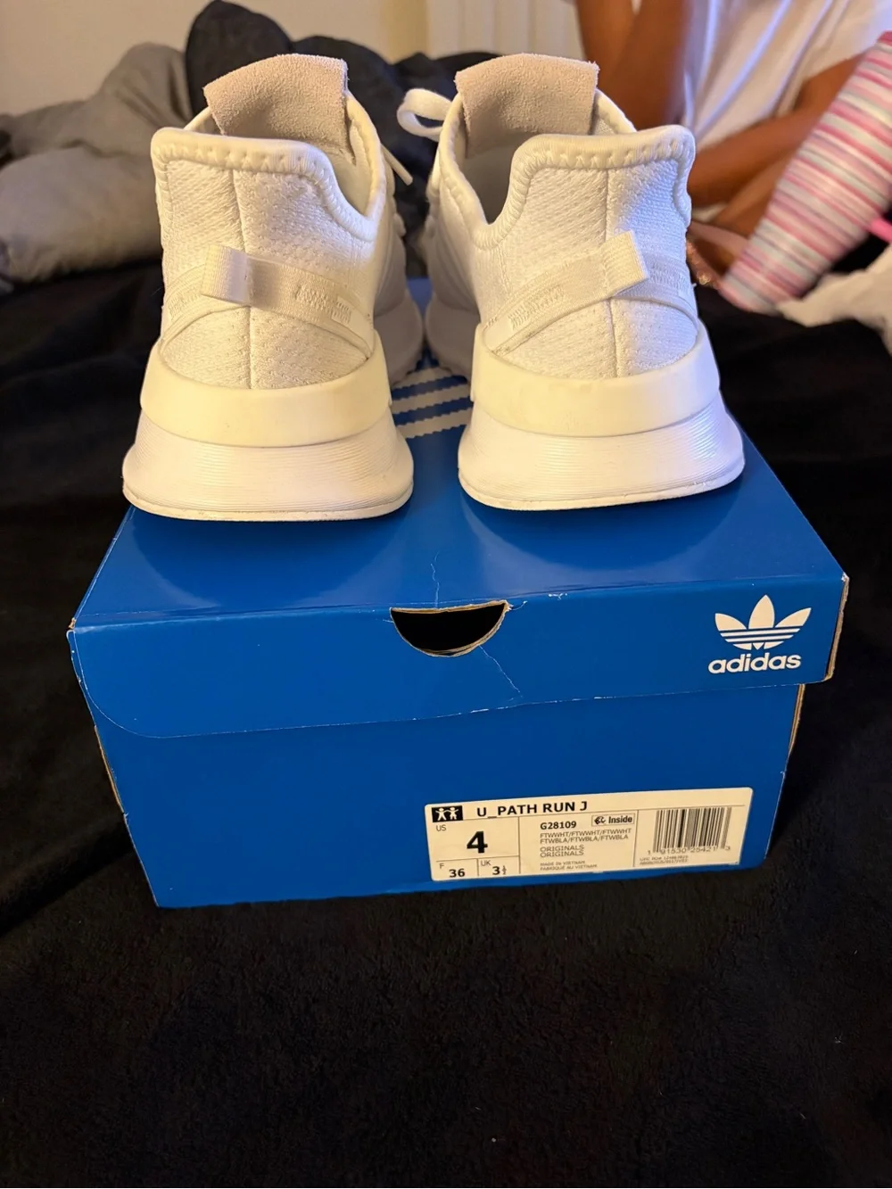 adidas Kids White U_Path Run Lightweight Sneakers